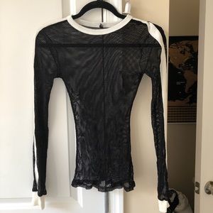 Urban Outfitters Fishnet White Trim Top
